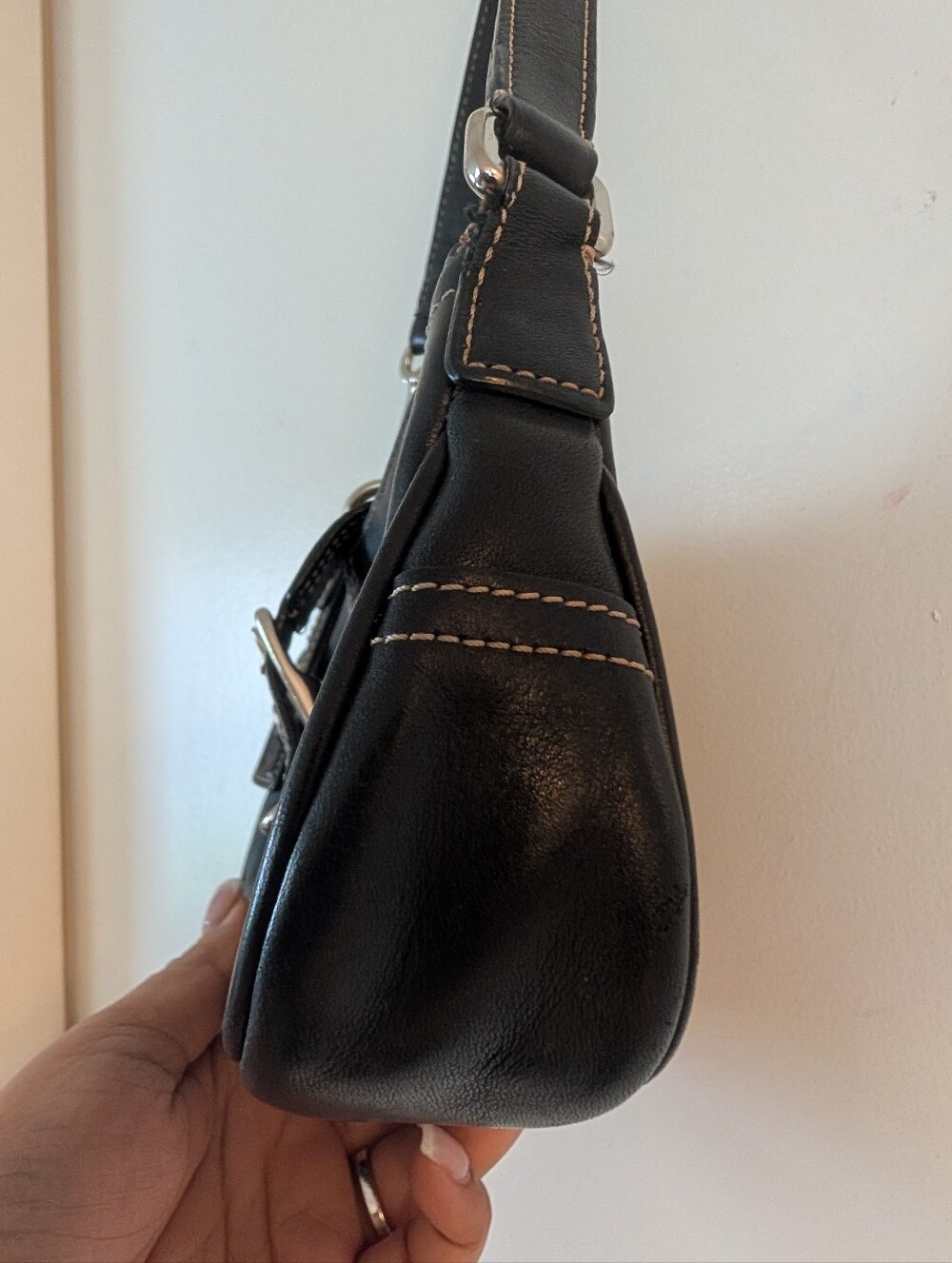 Vintage Coach Black Leather Small Compact Soho Buckle Shoulder Bag Purse Y2k - Picture 5 of 13